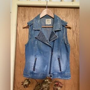 Denim Studded Vest